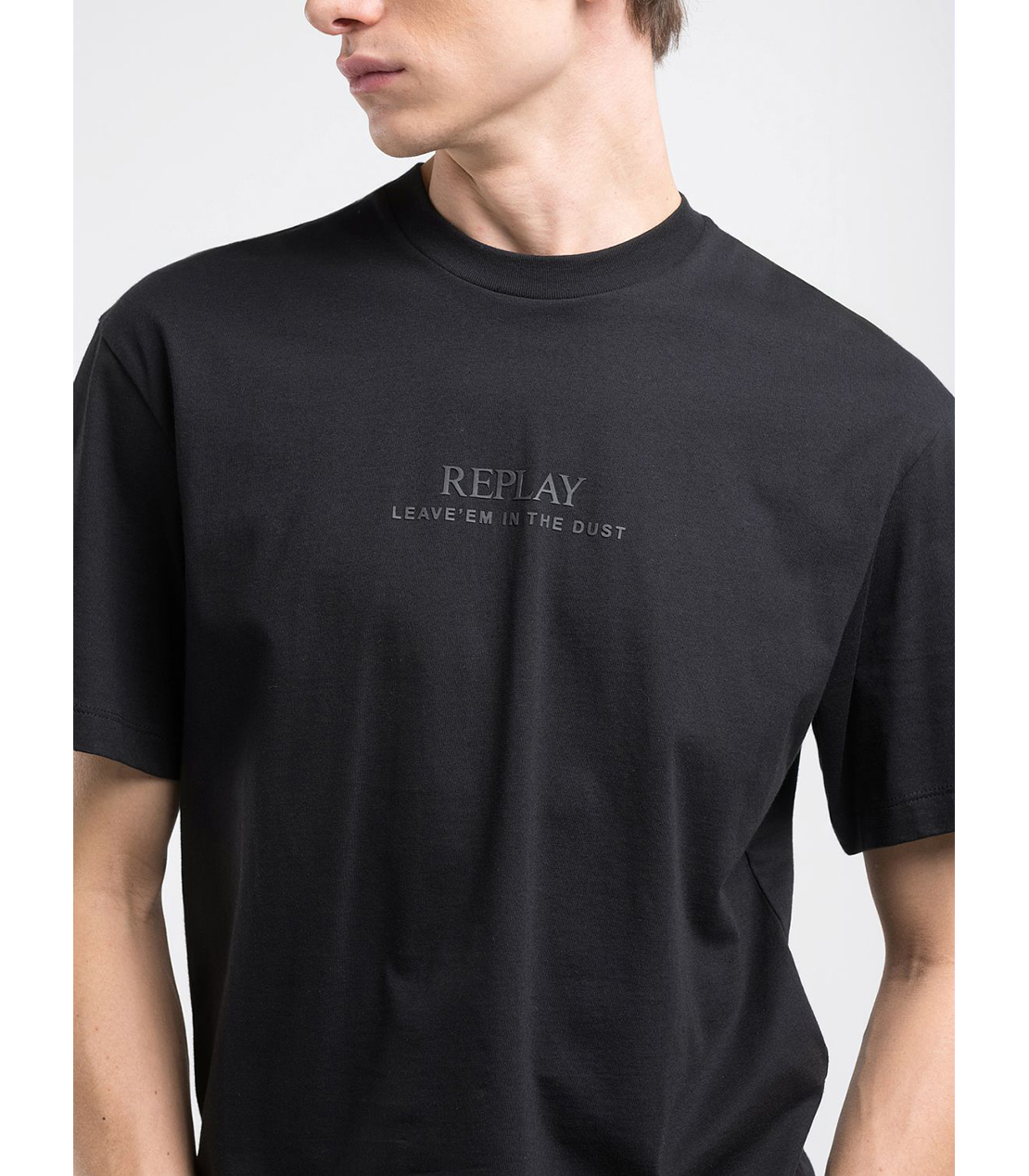 リラックスフィット ベーシックジャ－ジーコットンプリントTシャツ 詳細画像 ブラック 5